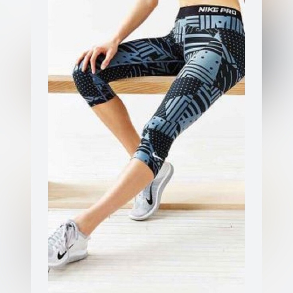 Nike Pro Core Patchwork Printed Training Capris |… - image 1